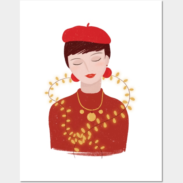 French Christmas fashion Wall Art by iulistration